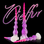 Oieffur Stardust Shuttle fantasy dildo with bead chain and prostate stimulation features, showcasing a sleek, realistic design.