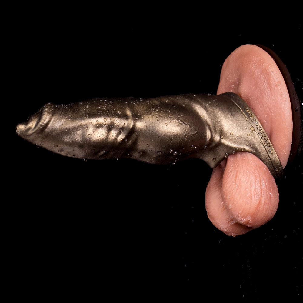 Realistic dog penis sleeve made of platinum silicone, designed as a canine cock extender, for realistic canine anatomy. Hauptbild