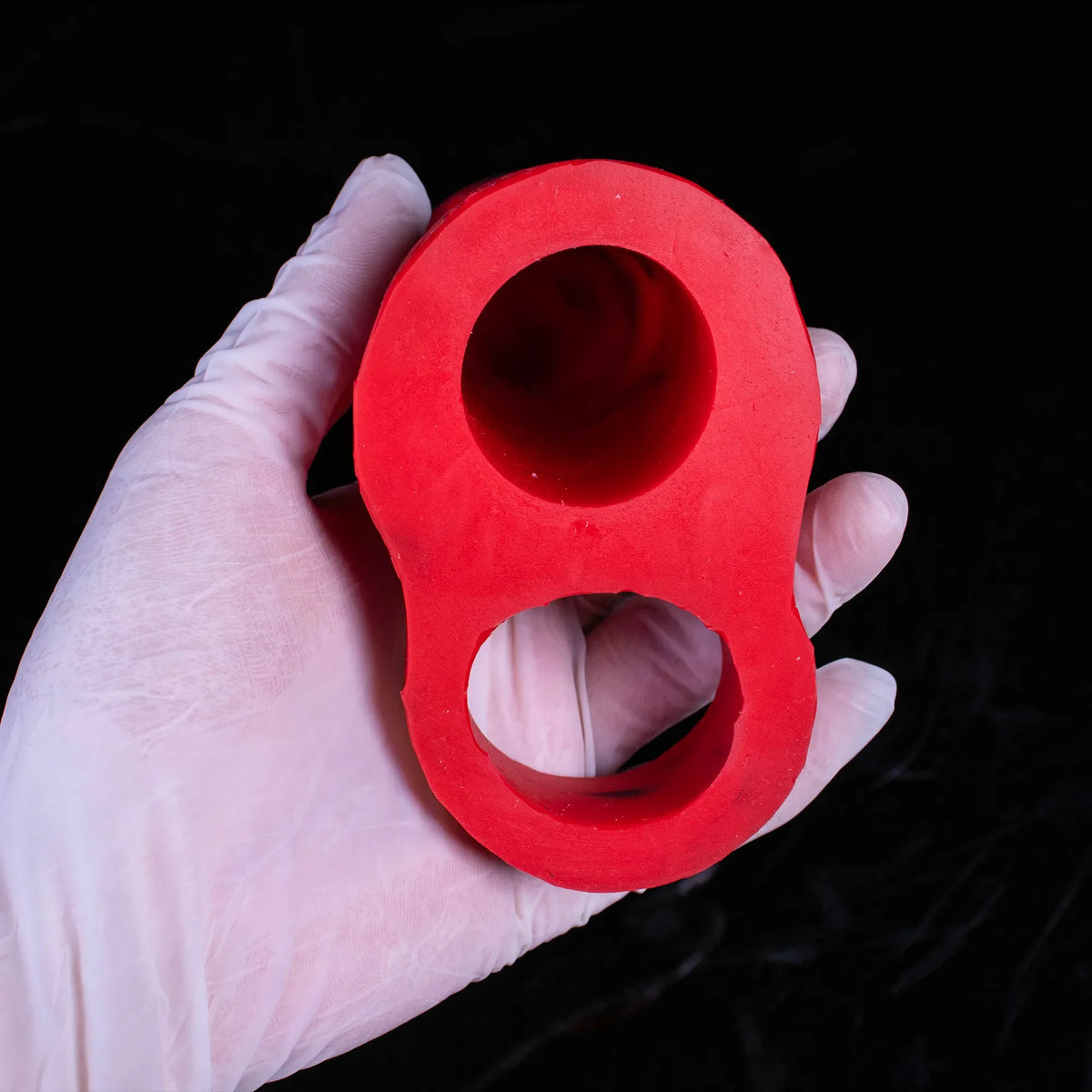 Oieffur Horse Sheath red and black penis sleeve and extender, red sheath designed to enhance girth and length during intimacy.